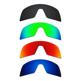 Alphax 4 Pair Polarized Replacement Lenses for Oakley Sutro OO9406 - Black+Green+Red+Deep Water