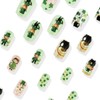 24Pcs St. Patrick Day Nails Shamrock Press on Nails Medium