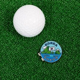 Korea-Themed Golf Ball Markers with Hat Clip – Korean Flag, Dok-do & Cultural Designs – Unique Gifts for Golfers (DOK-DO)