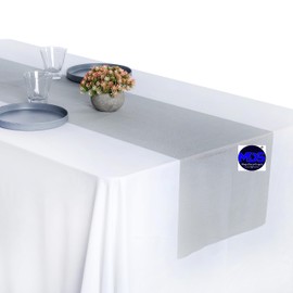 MDS Pack of 30 Wedding 12 x 108 inches Chiffon Table Runner for Wedding, Decorations for Birthday Parties, Banquets, Graduations, Engagements, Runners fit Rectangle, Round Table - Gray