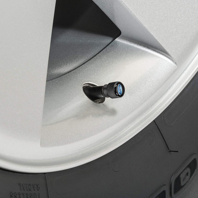 iPick Image for Ford Logo Black Easy-Grip Aluminum Tire Valve