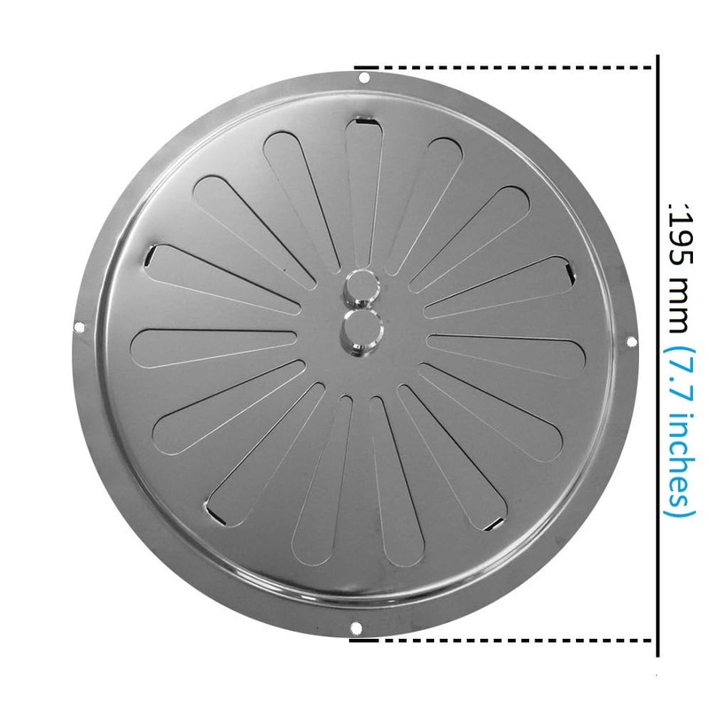Adjusted Circular Air Vent Grate INOX AISI 316, Stainless Steel