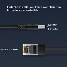 Leehitech 2 Pack 12V Gigabit PoE Splitter, Adapter von 48 V auf 12 V, IEEE 802.3af-konform, DC 5,5 mm x 2,1 mm, für Sicherheitskameras, IP Kameras, Wireless AP, VoIP Telefon