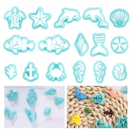 ORIGACH 16 Pcs Ocean Animal Clay Cutters, Dolphin Seahorse Starfish Polymer Clay Cutter for Earring Making Sea Animals Clay Cutters for Jewelry Making