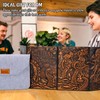 CZYY DND Dungeon Master Screen Four-Panel with Pockets, Faux Leather