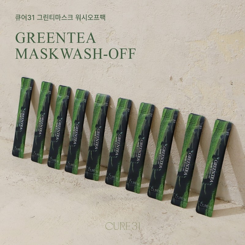 [2+1] Cure 31 Green Tea Mask Wash-Off Green Tea Pack