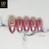 Luxury pink gold handmade nail tips - Long ballerina /
