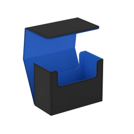 Boltquan Tarot Card Storage Box – PU Leather Deck Organizer with Blue Interior & Magnetic Closure – Holds 4 Tarot Card Cases or 400+ Tarot Cards – Black Exterior – 10.5×14.5×23.5 cm /4.1×5.7×9.3 in