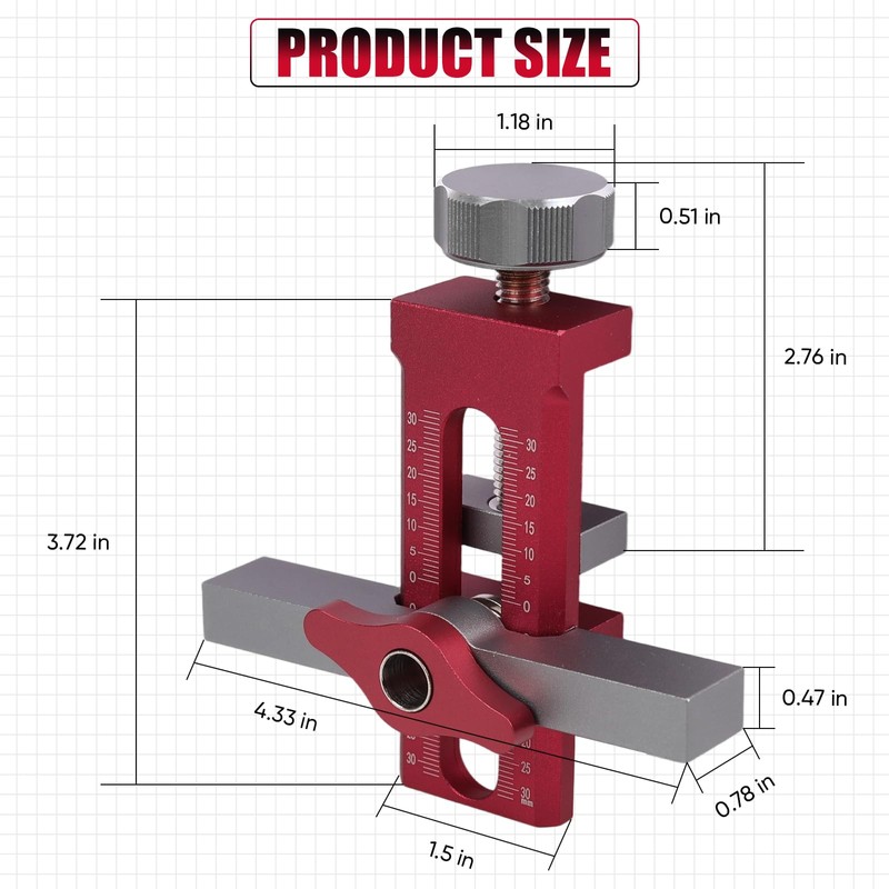 Cabinet Door Mounting Jig 2-in-1 Mounting Tool with Quick Edge
