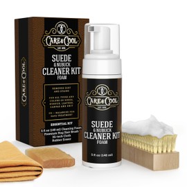 Care & Cool Suede and Nubuck Cleaner Foam Kit (5 oz) - Revitalizes and Refreshes Shoes, Boots, Clothes, and Furniture - Premium Care for All Colors