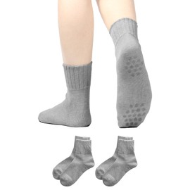 Foot is Happy, Loose, Anti-Slip Socks, Made in Nara Prefecture, Made in Japan, Women's, Deodorizing, 100% Cotton, Organic Cotton, Ankle, Loose, Non-constricting, Dark Grey 2 Pairs