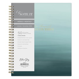 Blue Sky Life Note It 2023 Weekly and Monthly Planner Notes, 7" x 9", Frosted Cover, Wirebound, Marina (139480-23)