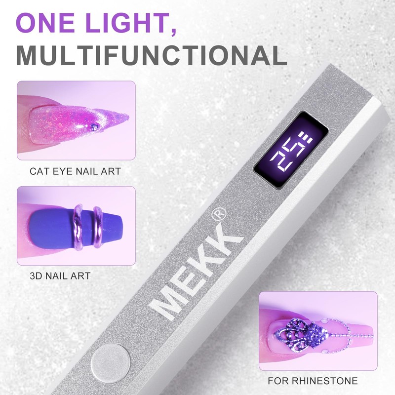 MEKK MEKK Metal Handheld UV Light for Gel Nails,Mini UV