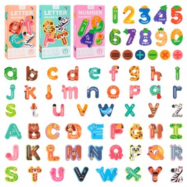 78 pcs Magnetic Letters And Numbers For Children, Animal Fridge Magnets For Kids, Large Size Magnetic Alphabet Letters Uppercase And Lowercase Alphabet Magnets For Fridge for Kids Spelling Learning