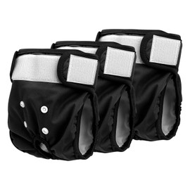 SlowTon Dog Nappies for Female Dogs, Pack of 3 Washable Leak-Proof Soft Highly Absorbent and Eco-Friendly Female Dog Nappies with Adjustable Buttons for Incontinence & Heat