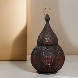 Metal Oriental Moroccan Anaram storm lantern, 32 cm, for outdoors as a garden lantern or indoors as a table lamp