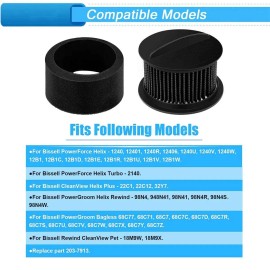 For BISSELL 2 Pack Washable Filter & Foam for Bissell PowerForce Bagless Vacuum 6582R