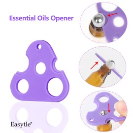 Easytle Essential Oil Tools Essential Oil Opener Essential Oil Key Tool for Essential Oil Accessories Includes 2 Openers, 6 Droppers, 6 Funnels, 72 Labels And Brush Tools Set for Glass Roll On Bottles