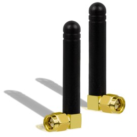 BOOBRIE 2-Pack Mini 915MHz LoRa Antenna 2dBi SMA Male 90 Degree Connector 915Mhz Right Angle Antenna for IoT/LoRa/RFID Devices Compatible with Wireless Modules, Routers, Sensors