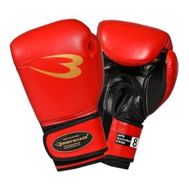 BODYMAKER Boxing Gloves Samurai Edge B Pro Model Genuine Leather Pro Player Punching Gloves Boxing Gloves Martial Arts Men Women 14OZ Red
