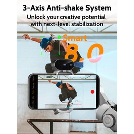 AOCHUAN Gimbal Stabilizer for Video Recording, Smartphone 3-Axis Smartphone Gimbal with AI Tracking Sensor for Vlogging,7.8' Extension Rod,Trigger Button,YouTube Tiktolk(Smart V8 AI White)