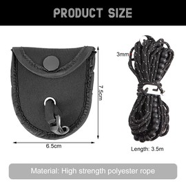 Fyfjur Camping Clothesline, 3.5 m Reflective Camping Washing Line with 24 Fixing Beads and Storage Bag, Strong Load Capacity Travel Washing Line for Camping, Motorhome, Tent, Balcony