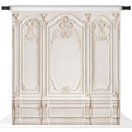 Kate White Interior Wall Backdrops Classic Wall Photo Backdrop European Design Photography Backdrops Vintage Wedding Portrait Studio Props, 8x8ft