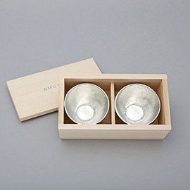 能作 ぐい呑み ペアセット 錫製-桐箱仕様-