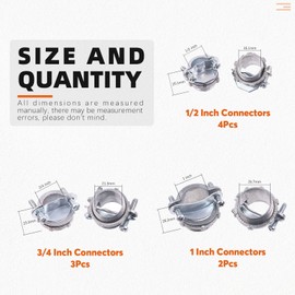 Rustark 9 Set 3 Sizes 1/2” 3/4” 1” Zinc Alloy Cable Squeeze Connectors Clamp Type Cable Connectors for Metallic Electrical Conduit Fittings NMSC Cable Connectors