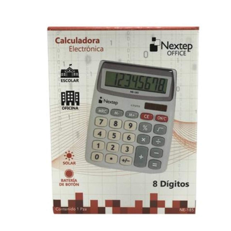 Nextep Calculadora 8 Dígitos Escolar Batería/Solar