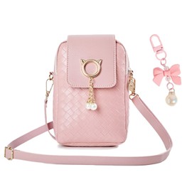FFDHWU 1 Pink Bag And 1 Bow Charm, Fashionable Shoulder Bag, Girls Crossbody Bag, Mini Handbag, Adjustable Crossbody Bag