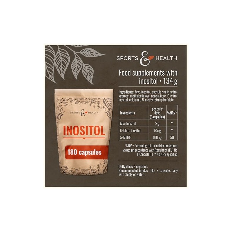 180 Capsules Inositol Complex - Myo-Inositol D Chiro Inositol 4000mg