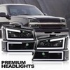 CNNELL LED DRL Headlights Compatible with 2003-2006 Chevy Avalanche Silverado