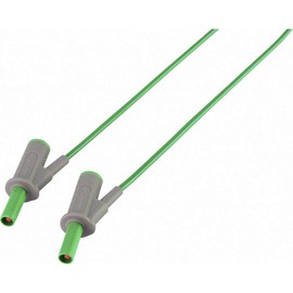 VOLTCRAFT MSB-501 Safety test lead Lamellar connector 4 mm Lamella plug 4 mm 1.50 m Green 1 pc.