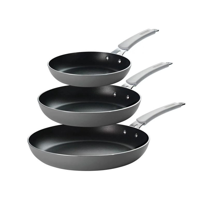 Tramontina 3-Pack Fry Pans with Nonstick Interior, Charcoal