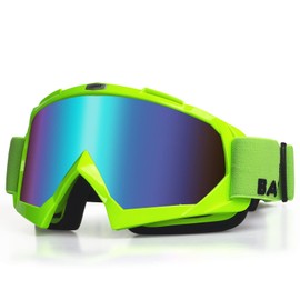 KINGBIKE Motocross Goggles MTB Goggles Dirt Bike ATV Cross Goggle Safety Tactical Riding Motorcycle Goggles for Men Women Youth Fit Over Goggles (Green-Green, Adult)