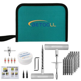 BETOOLL Tire Repair Kit, 44 Pcs Professional Heavy Duty Universal Emergency Flat Tire Repair Kit to Fix Punctures, for car Motorcycle, Truck, Golf Cart, ATV, Tractor, ARB, RV, SUV, Trailer etc.
