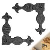2 Stück 10,2 cm dekorative Eckwinkel, schwarz, L-Halterung, dekorative Eckwinkel,
