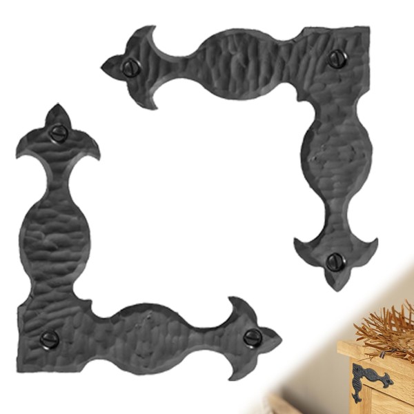 2 Stück 10,2 cm dekorative Eckwinkel, schwarz, L-Halterung, dekorative Eckwinkel,