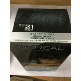 L'Oreal Paris 3 X  L'Oreal Feria Multi-Faceted Shimmering Permanent Hair Color 21 BRIGHT BLACK