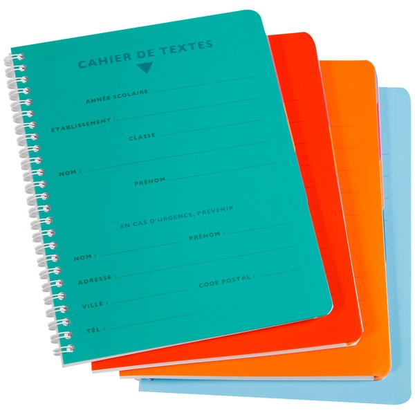 Calligraphe 458460C A Spiral Bound Text Notebook (a Clairefontaine Brand) - 17 x 22 cm - 124 Large Squared Pages - White Paper 90 g - Transparent Polypropylene Cover - Random Colour