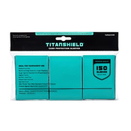 TitanShield (150 Sleeves/Turquoise Standard Size Board Game Trading Card Sleeves Deck Protector for MTG, Dropmix