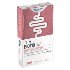 Quest Quest Tum Biotix Gut Health Probiotics Supplements & Balance Gut Flora. 2 Billion CFU Helps Restore Gut Friendly Bacteria. Vegan Multi Strain Probiotic Digestive Supplement (30 Capsules)