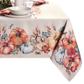 Elrene Home Fashions Botanical Harvest Pumpkin Engineered Tablecloth, 60"x102" Rectangle