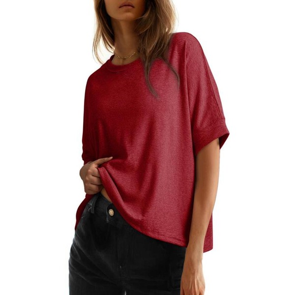Dokotoo Women's Tops for Women 2025 Loose Oversized Basic Tee