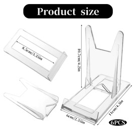 6Sets Acrylic Plate Stands Adjustable for angle Acrylic Display Stand Plastic Stand Picture Plate Holders for Display Pictures or Plate Home Office Supplies Festival Party Decoration