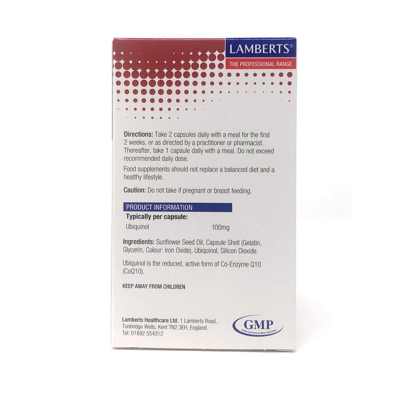 Lamberts Ubiquinol 100mg - 60 Capsules - Active Form of