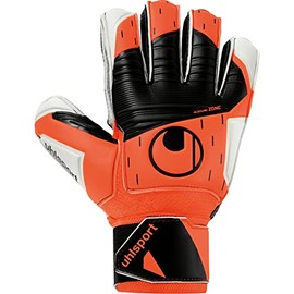 uhlsport Soft Resist+ Flex Frame Goalkeeper Gloves for Adults and Children Football Soccer Football - Suitable for Any Surface - Fluo Orange/White/Black - Size 8.5