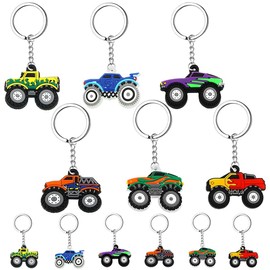 YGCHEN Trucks Key Fob Car Keyring for Monster Trucks Birthday Decoration Keyring Race Key Ring Children School Carnival Reward Party Bag