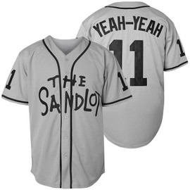 The Sandlot Benny The Jet Rodriguez Michael Squints Palledorous Alan Yeah-Yeah McClennan Bel Air 3D Print Baseball Jersey (XX-Large, 11-Grey)
